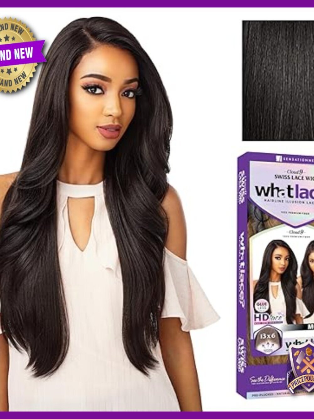 13x6 Glueless Synthetic Lace Frontal Wig with Pre-Plucked Hairline